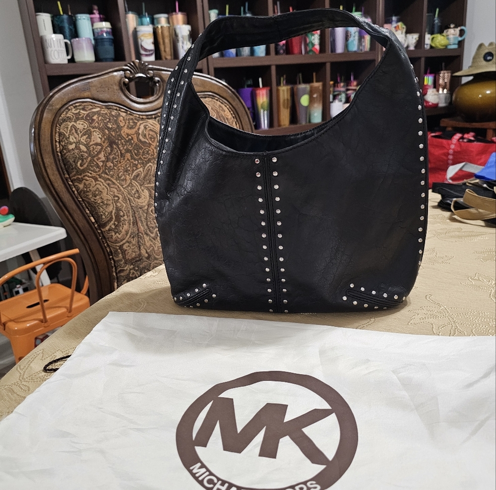 Michael Kors Leather Studded Astor Hobo Bag